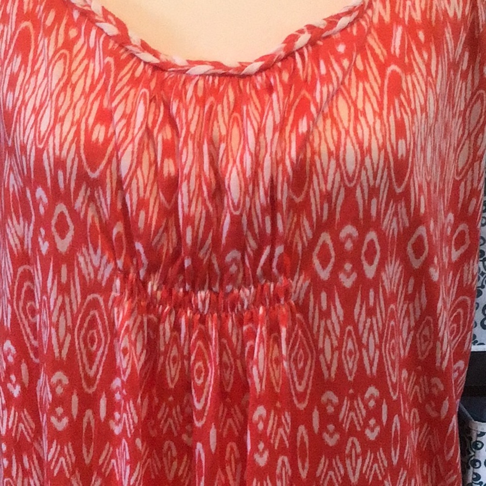 Maxi Dress in Orange and White - Picture 3 of 5